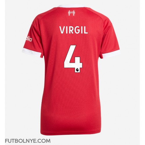 Camiseta Liverpool Virgil van Dijk #4 Primera Equipación para mujer 2025-26 manga corta Camiseta Liverpool Virgil van Dijk #4 Primera Equipación para mujer 2025-26 manga corta